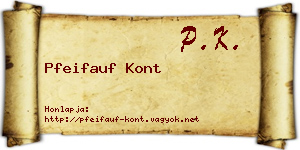 Pfeifauf Kont névjegykártya